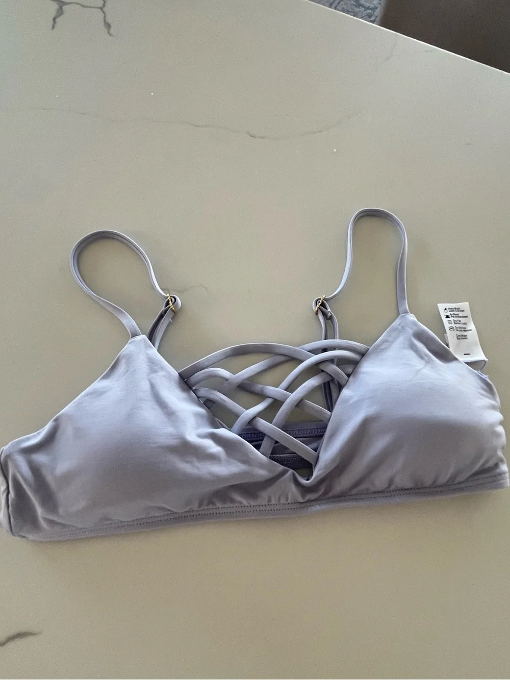 L*Space Lavender Lilac Jaime Strappy Front Bralette Bikini Top Size Small NWOT